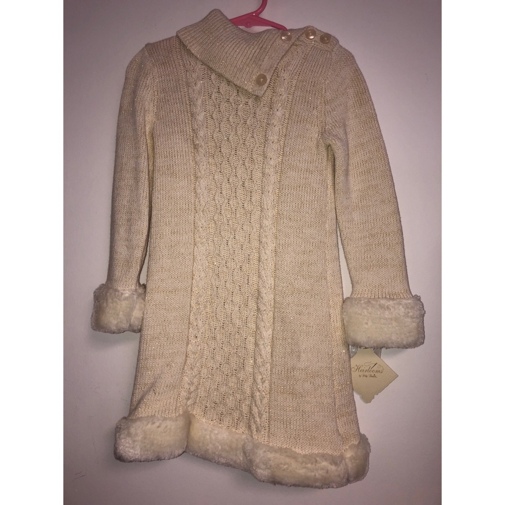 Cute Cream Embroidered Dress 3T